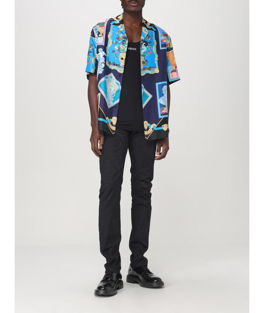 VERSACE Черная хлопковая майка, фото 2