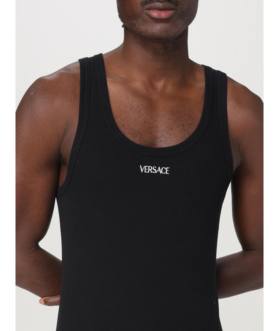 VERSACE Черная хлопковая майка, фото 5