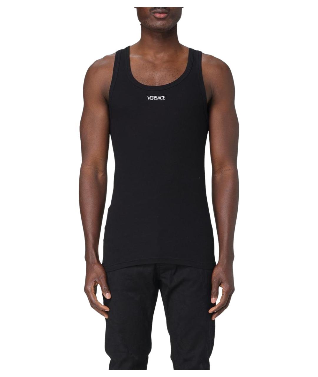 VERSACE Черная хлопковая майка, фото 1