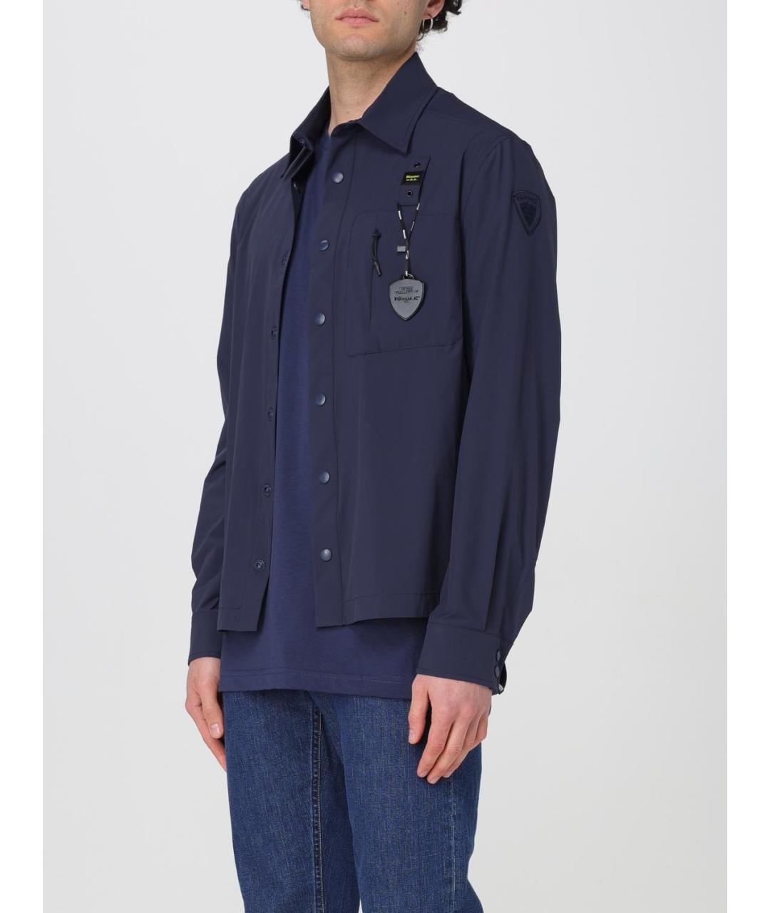 BLAUER Синяя полиэстеровая куртка, фото 3