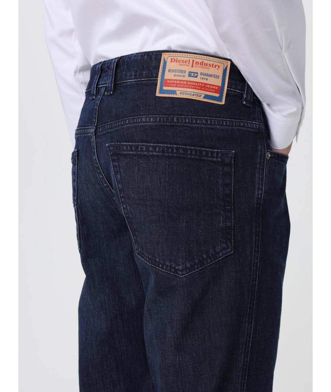 DIESEL Синие хлопковые прямые джинсы, фото 3