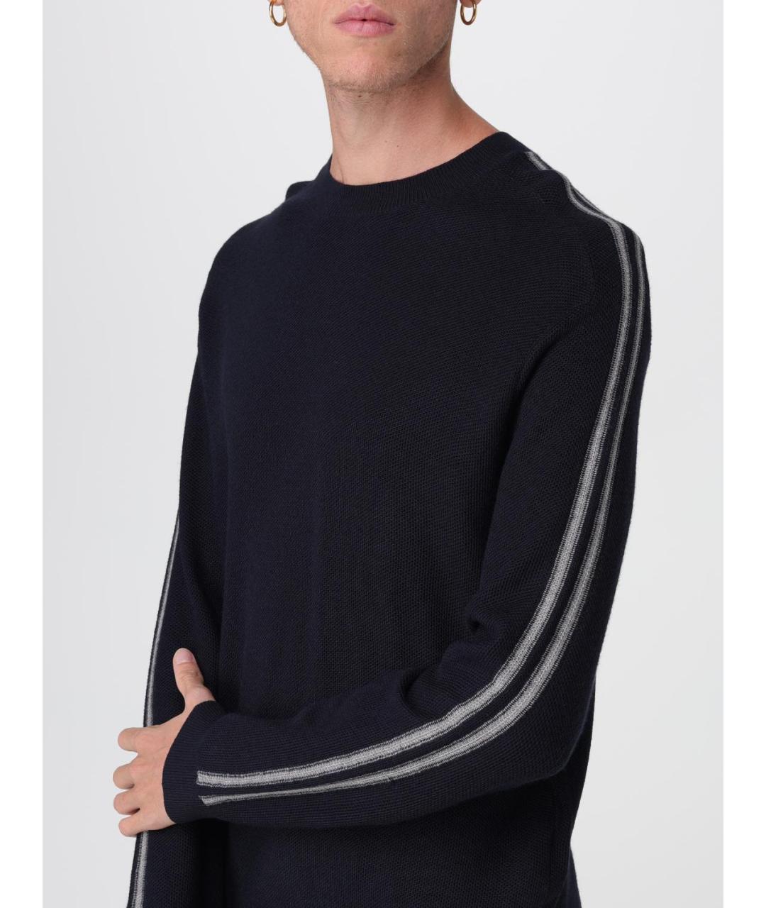 ARMANI EXCHANGE Синий шерстяной джемпер / свитер, фото 3