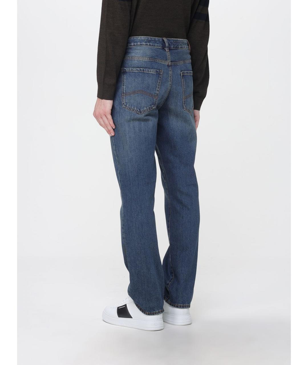 ARMANI EXCHANGE Синие хлопковые прямые джинсы, фото 2
