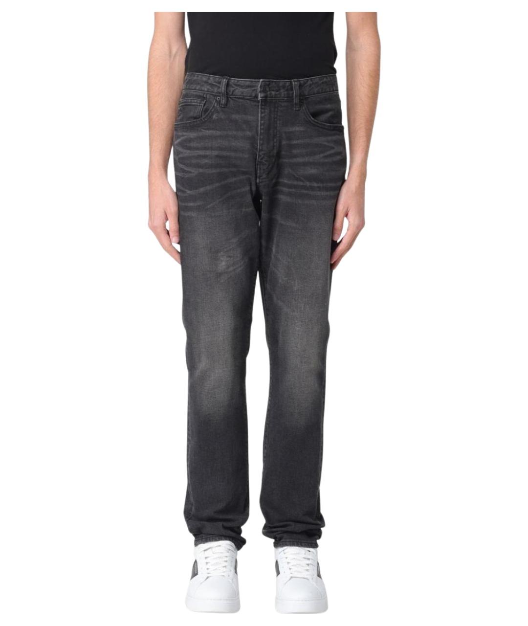 ARMANI EXCHANGE Серые хлопковые прямые джинсы, фото 1