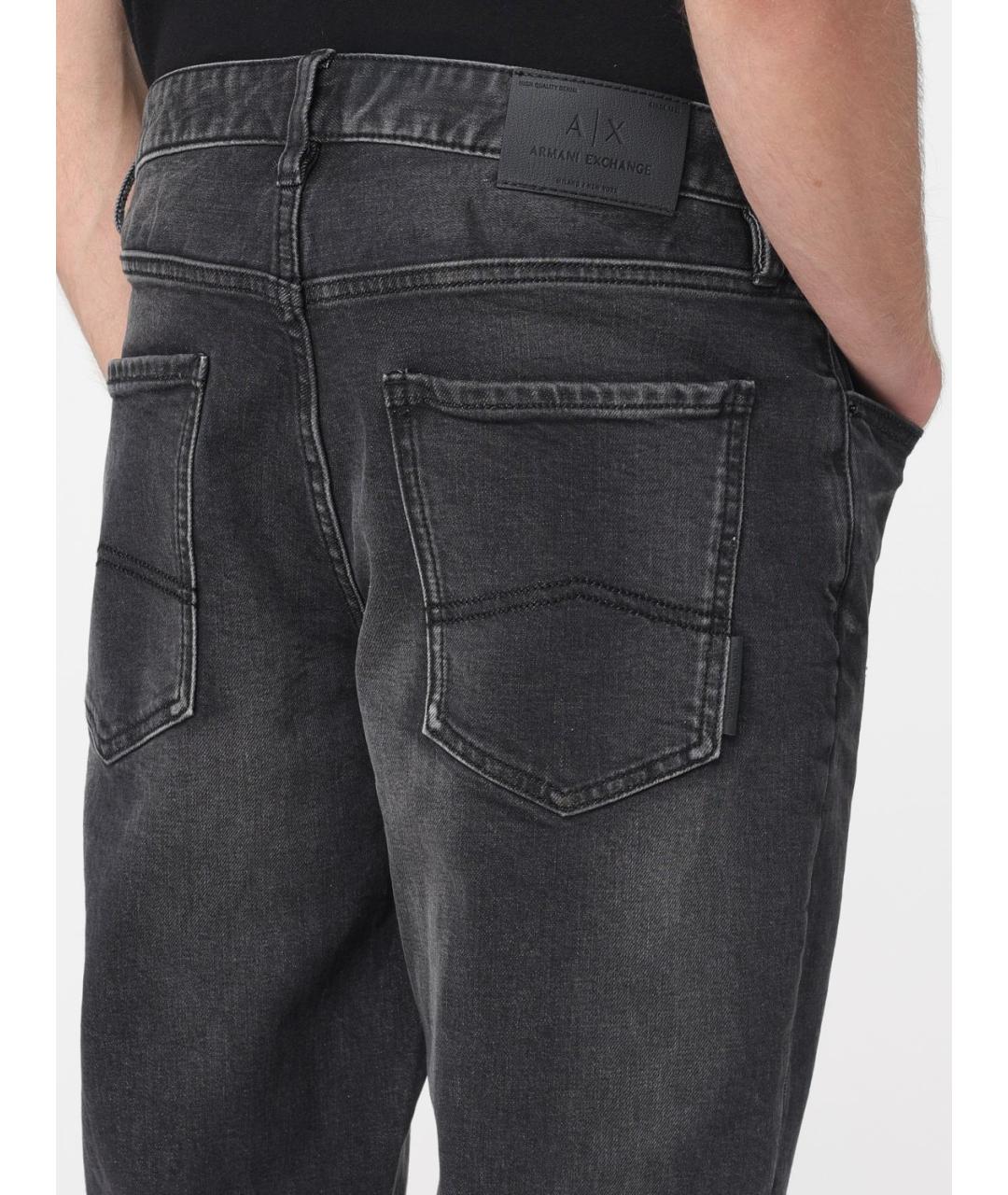 ARMANI EXCHANGE Серые хлопковые прямые джинсы, фото 3