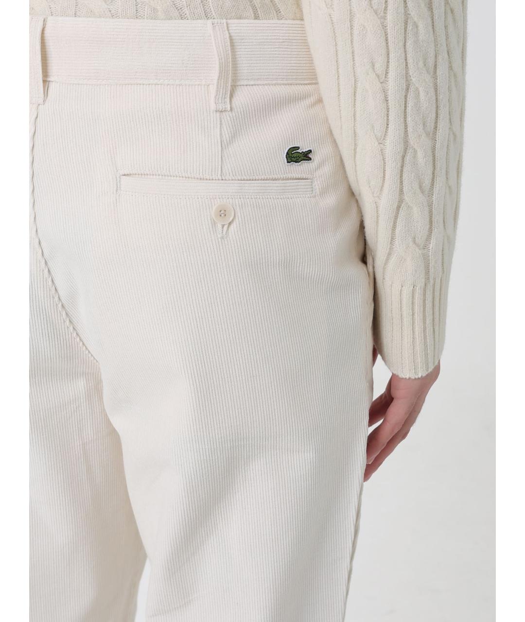 LACOSTE Бежевые хлопковые повседневные брюки, фото 3