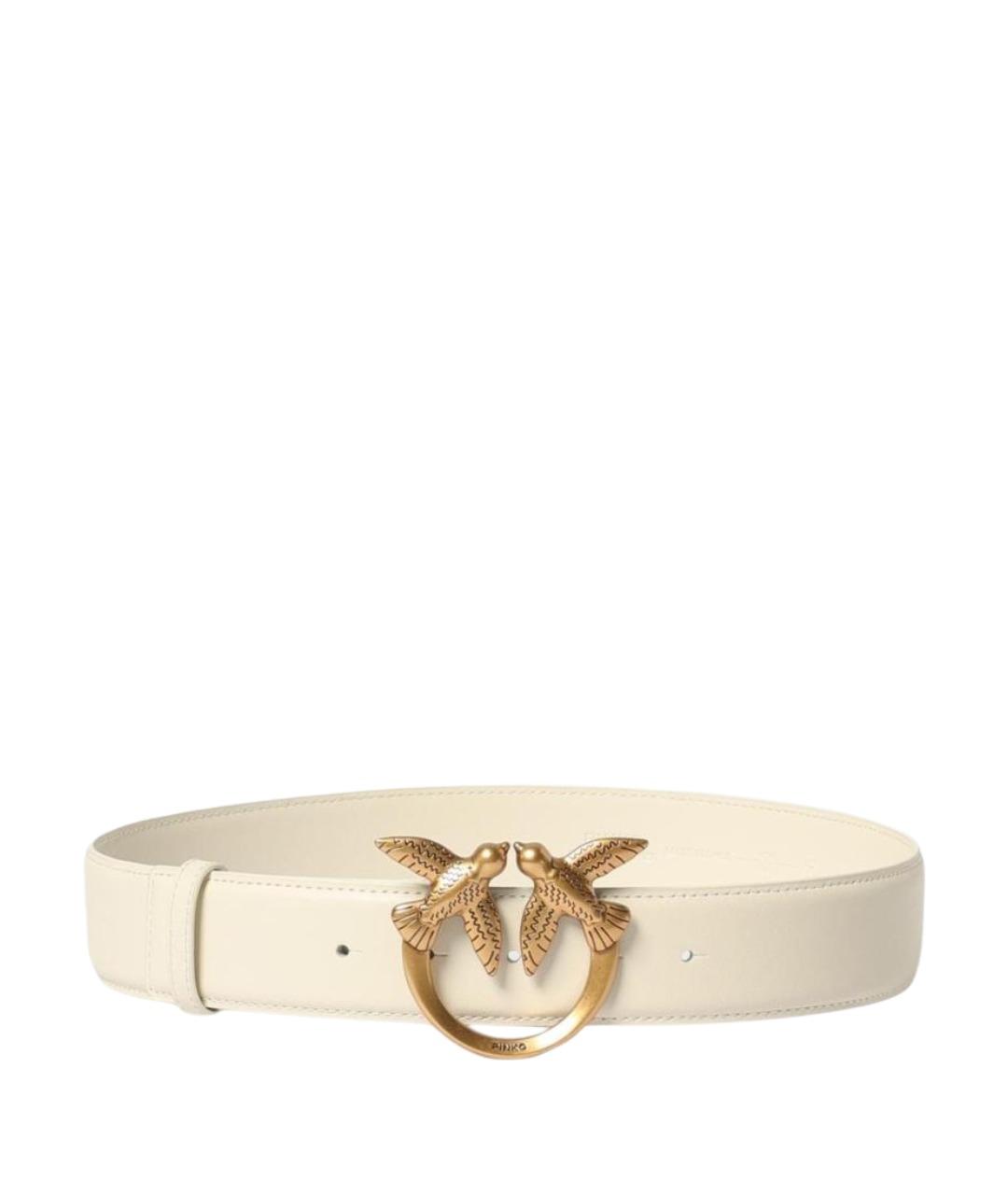 PINKO Белый кожаный ремень, фото 1