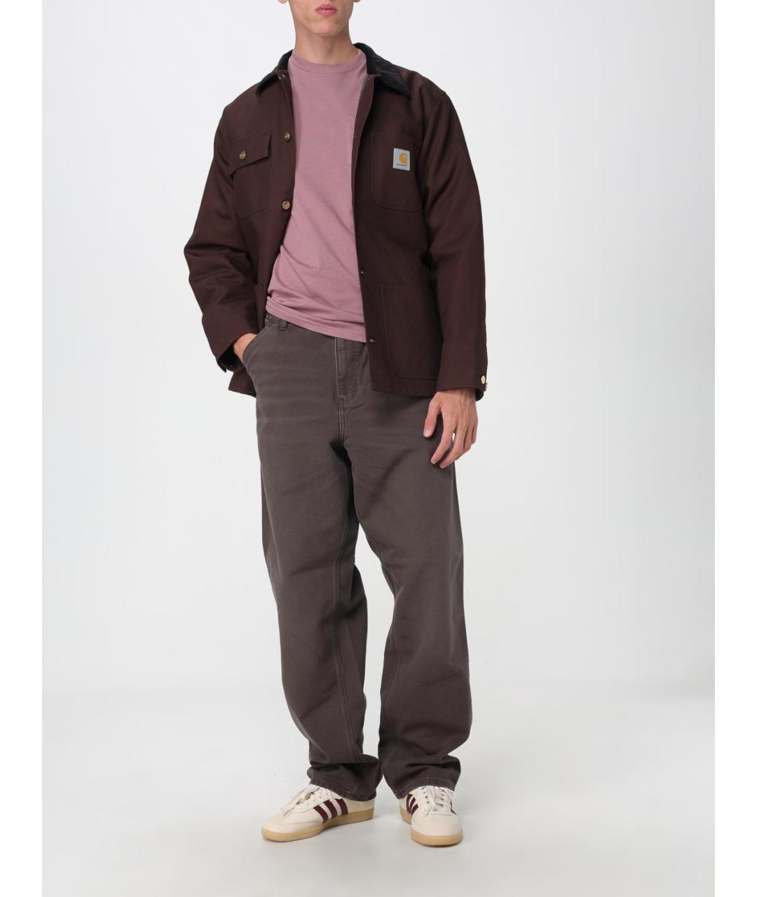 CARHARTT WIP Коричневые хлопковые повседневные брюки, фото 2