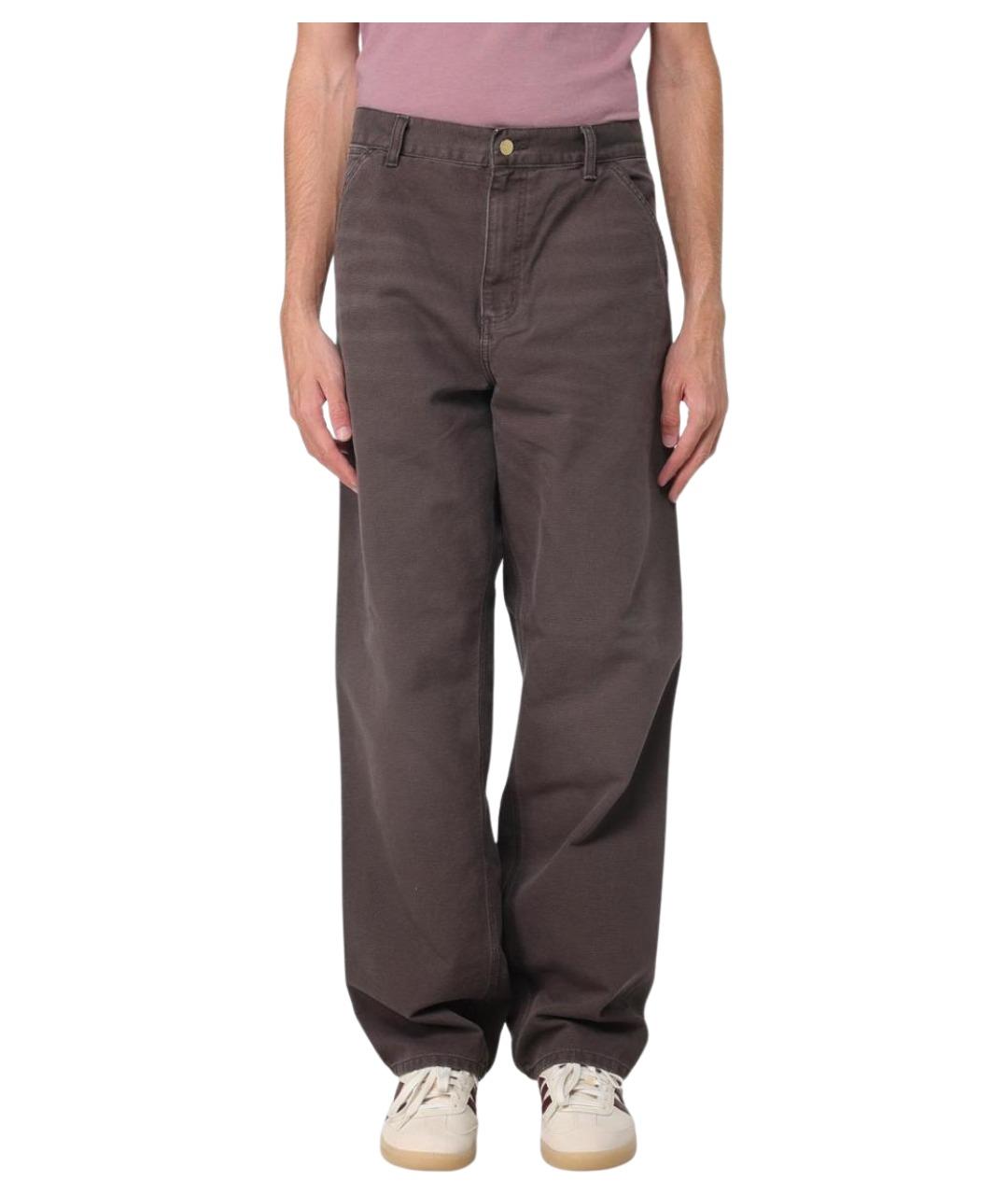 CARHARTT WIP Коричневые хлопковые повседневные брюки, фото 1