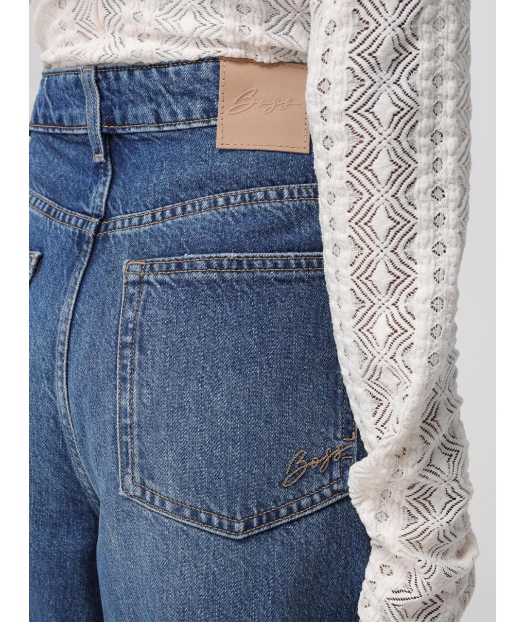 HUGO BOSS Синие хлопковые прямые джинсы, фото 3