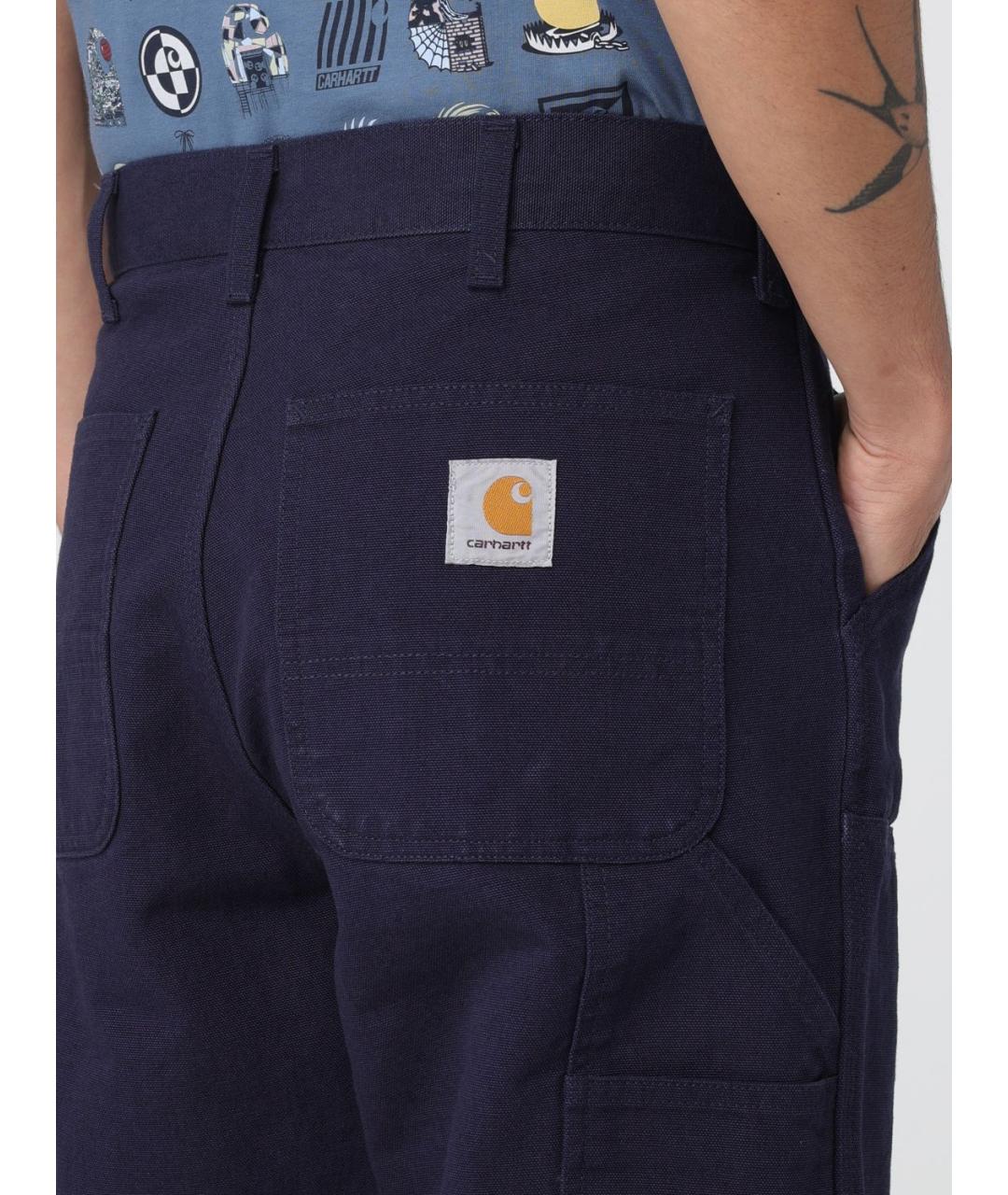 CARHARTT WIP Синие хлопковые повседневные брюки, фото 4