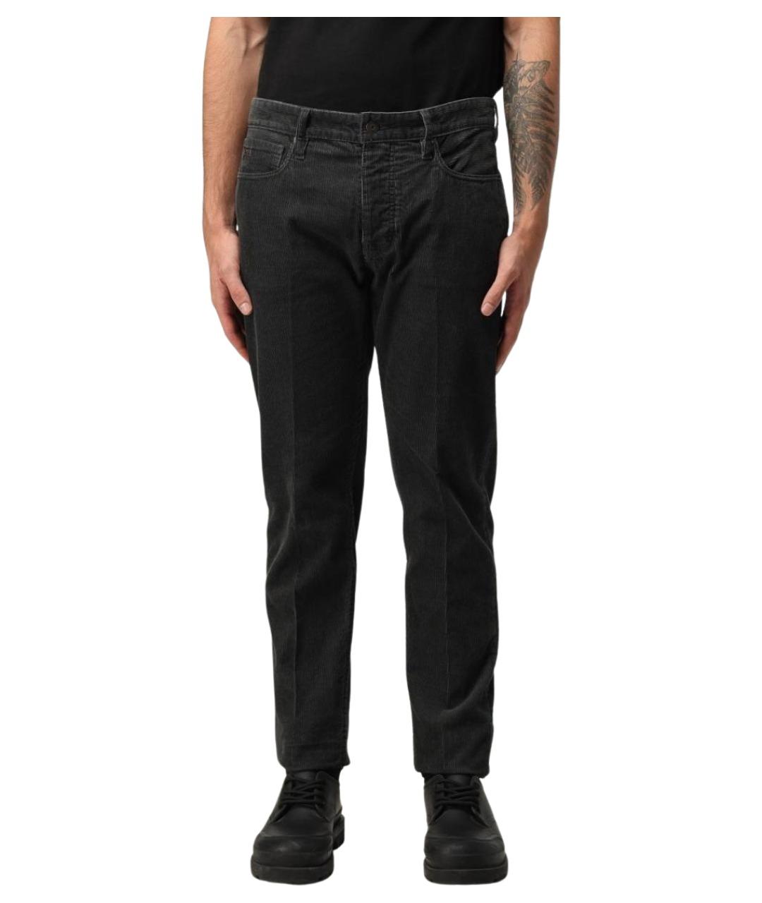 EMPORIO ARMANI Серые хлопковые прямые джинсы, фото 1