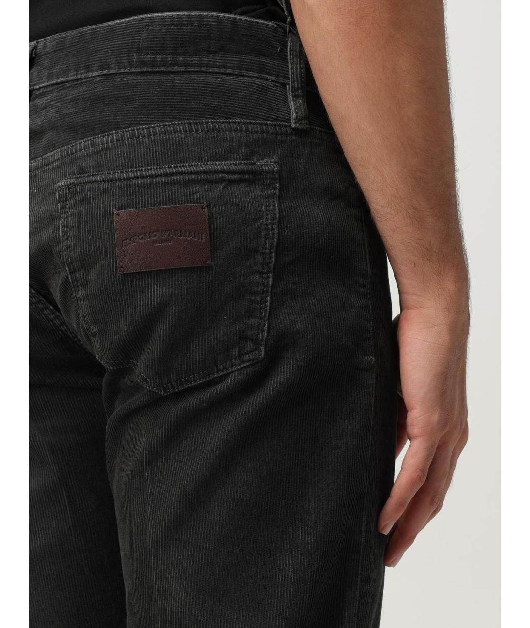 EMPORIO ARMANI Серые хлопковые прямые джинсы, фото 3