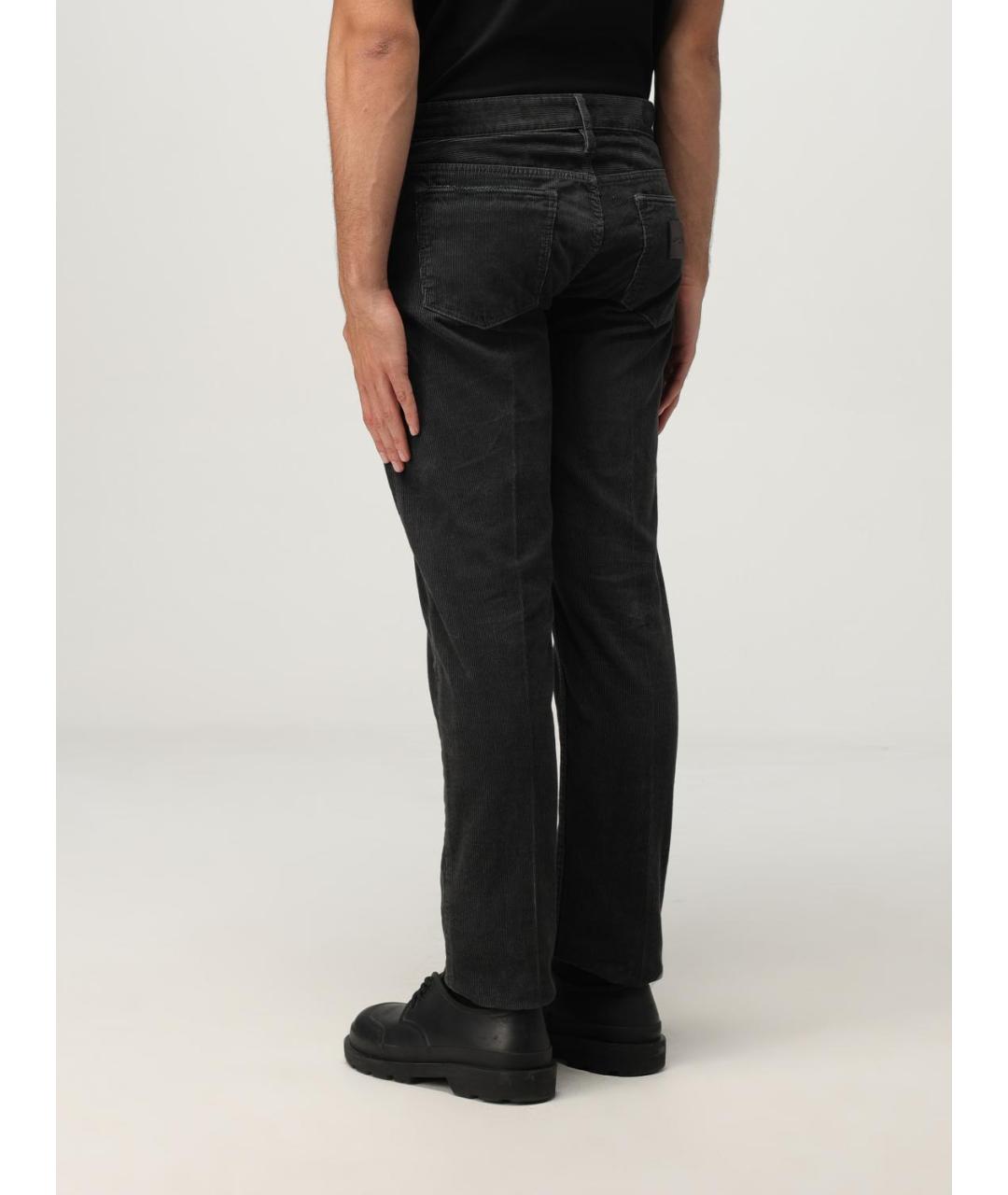 EMPORIO ARMANI Серые хлопковые прямые джинсы, фото 2