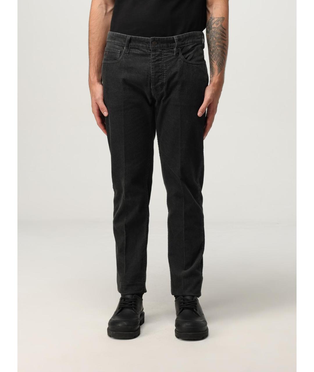 EMPORIO ARMANI Серые хлопковые прямые джинсы, фото 4