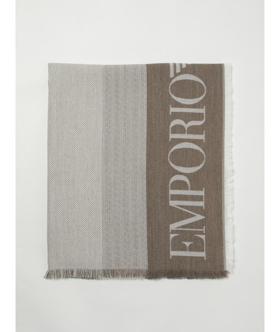 EMPORIO ARMANI Бежевый шарф, фото 4