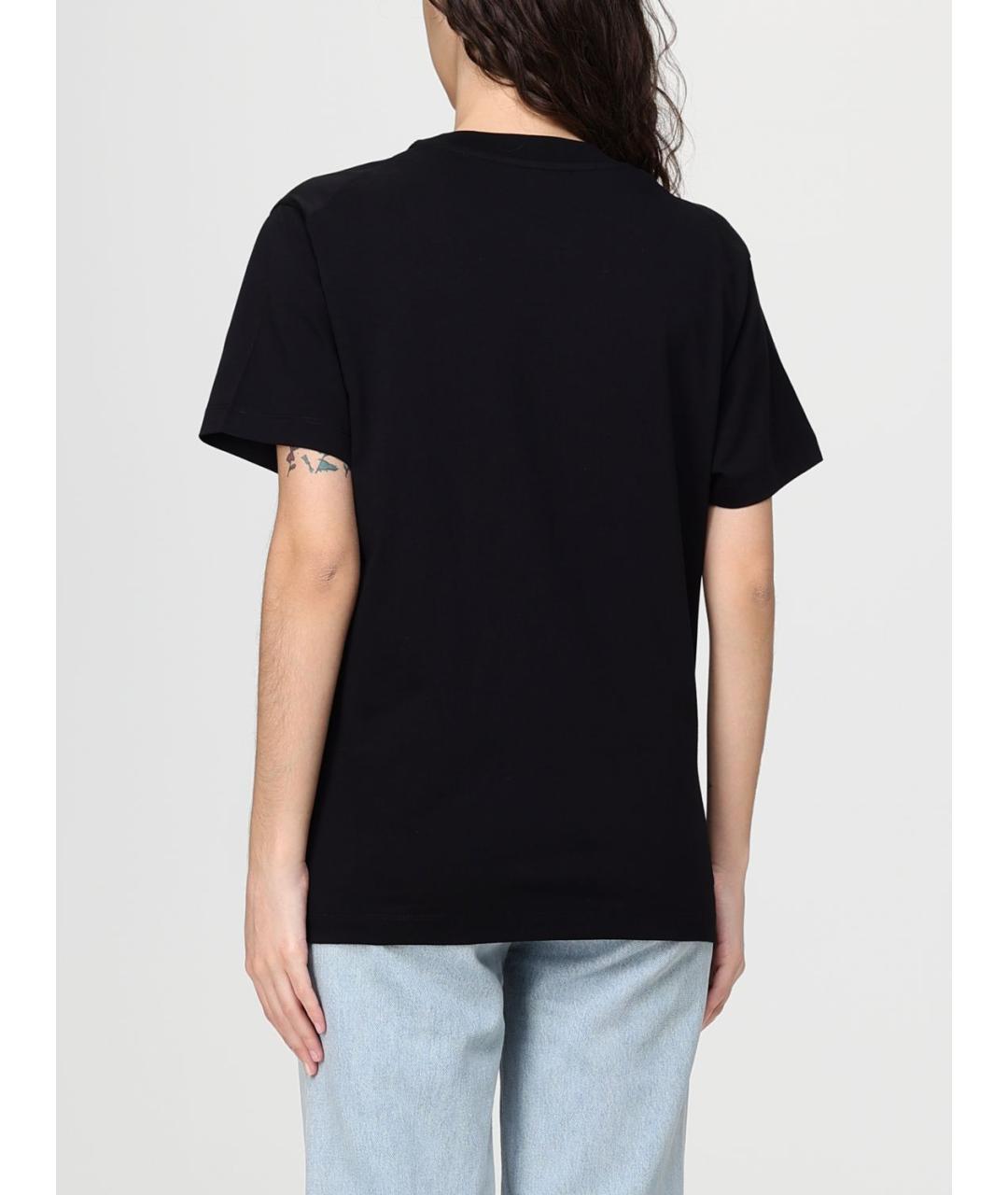 MOSCHINO JEANS Черная хлопковая футболка, фото 2