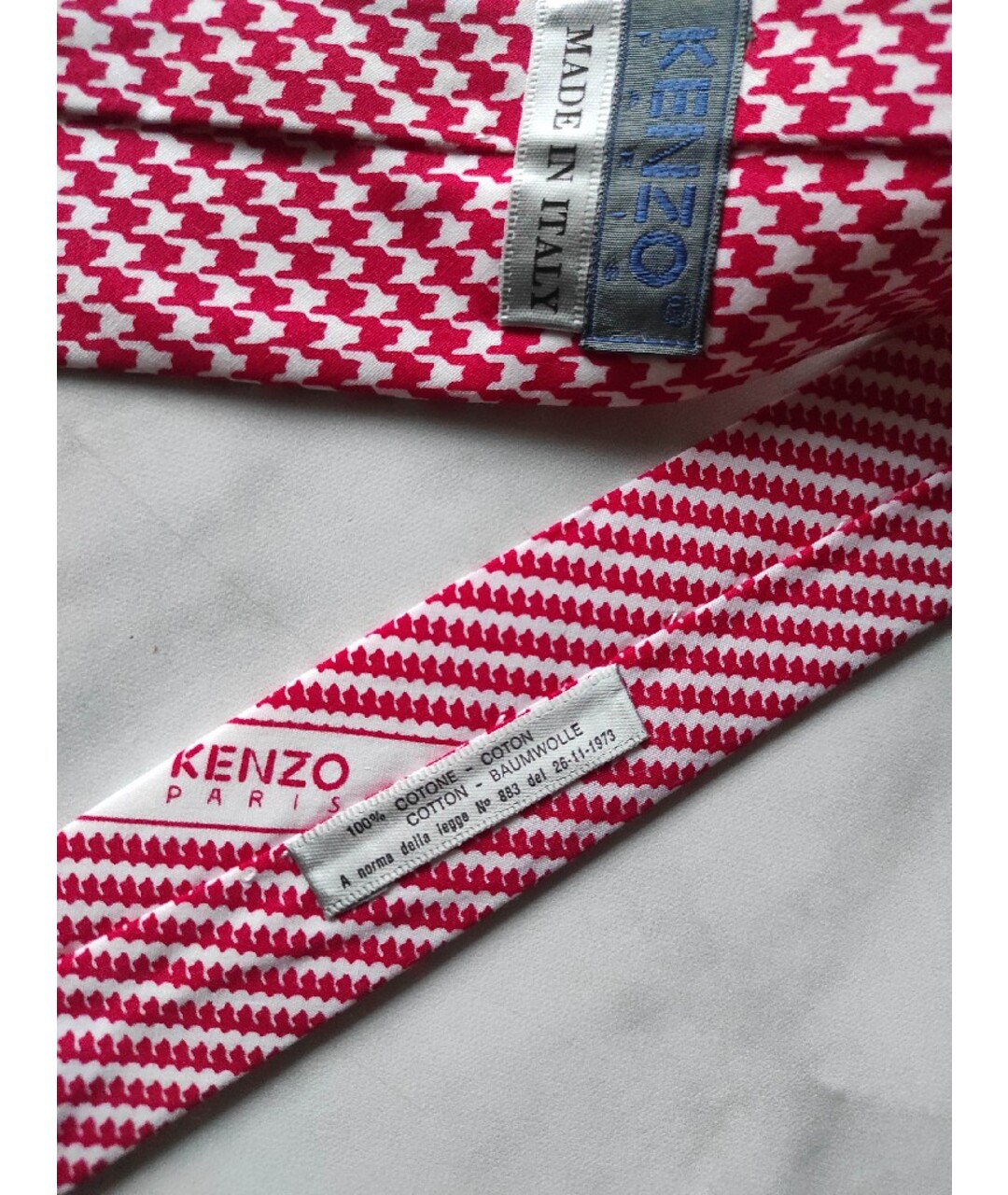 KENZO Розовый тканевый галстук, фото 6