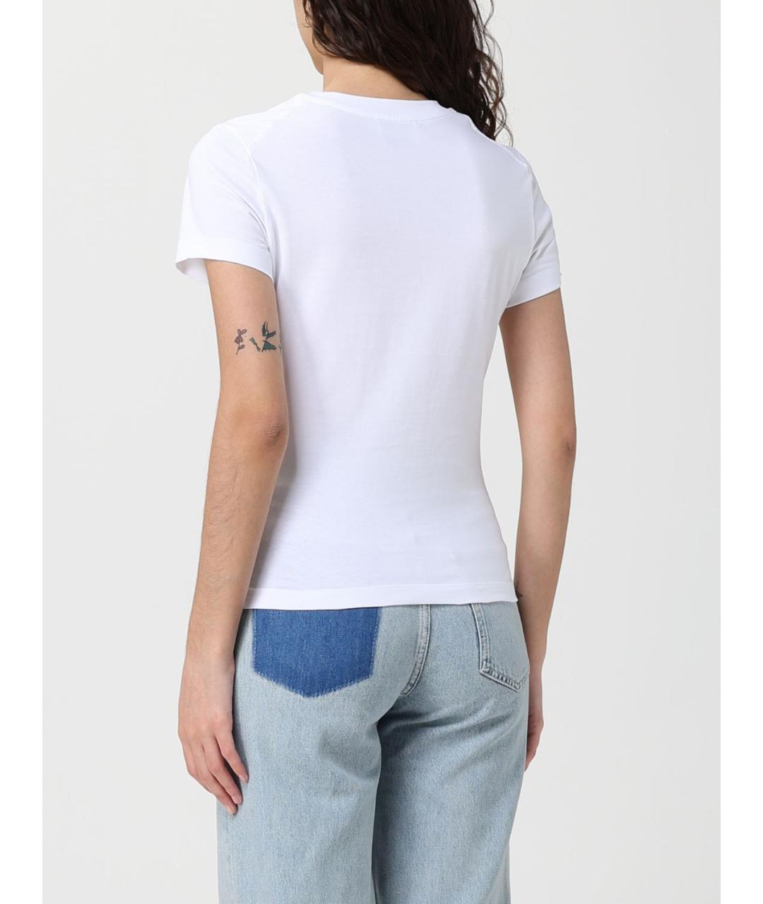 MOSCHINO JEANS Белая хлопковая футболка, фото 2