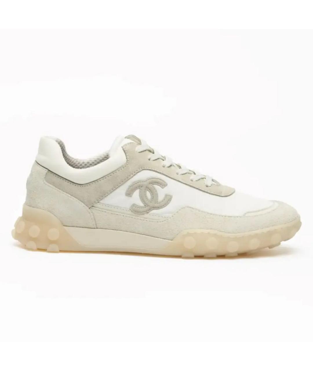 CHANEL Бежевые замшевые кроссовки, фото 6