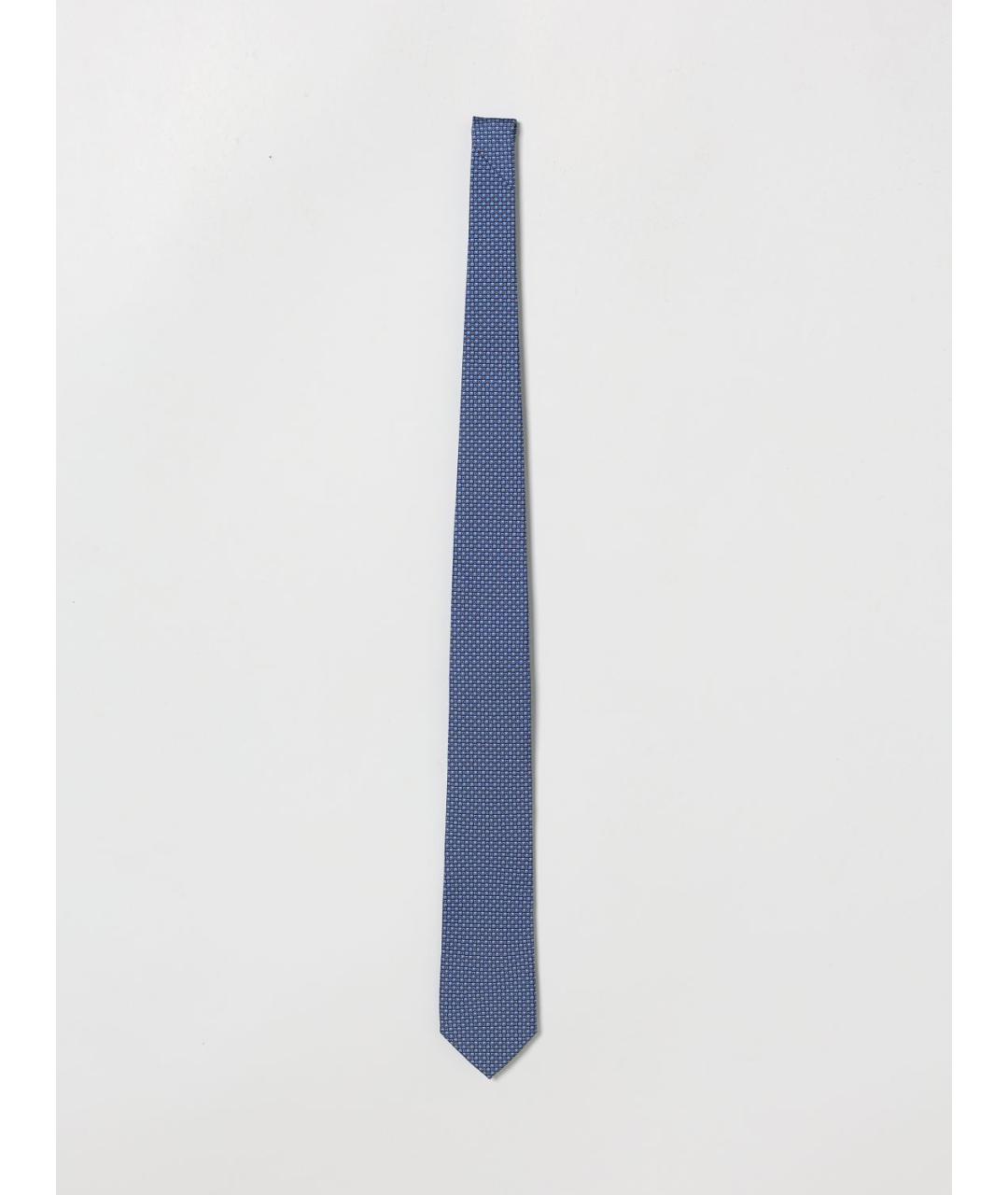 FERRAGAMO Синий шелковый галстук, фото 3