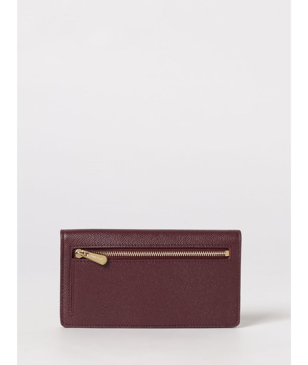 FERRAGAMO Бордовый кожаный кошелек, фото 3