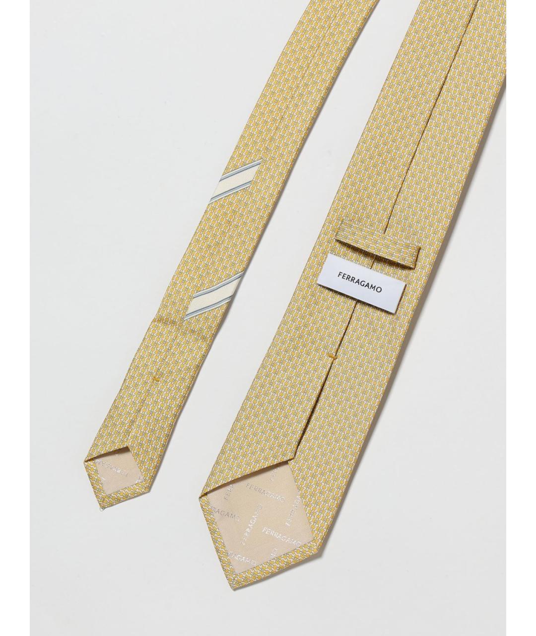 FERRAGAMO Желтый шелковый галстук, фото 2