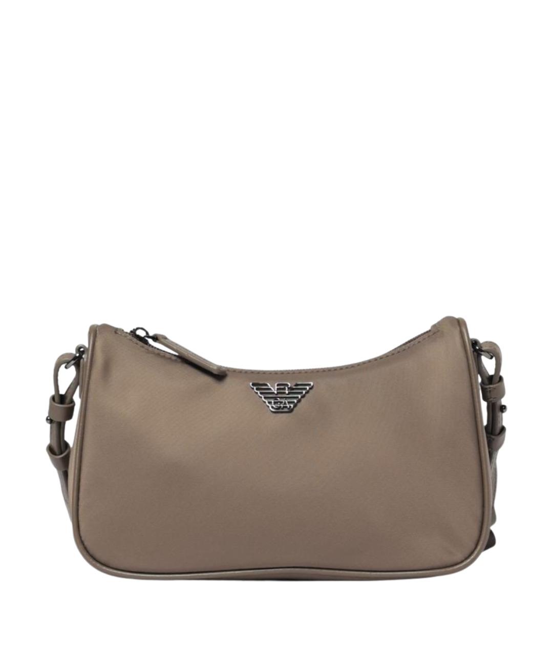 EMPORIO ARMANI Бежевая тканевая сумка на плечо, фото 1