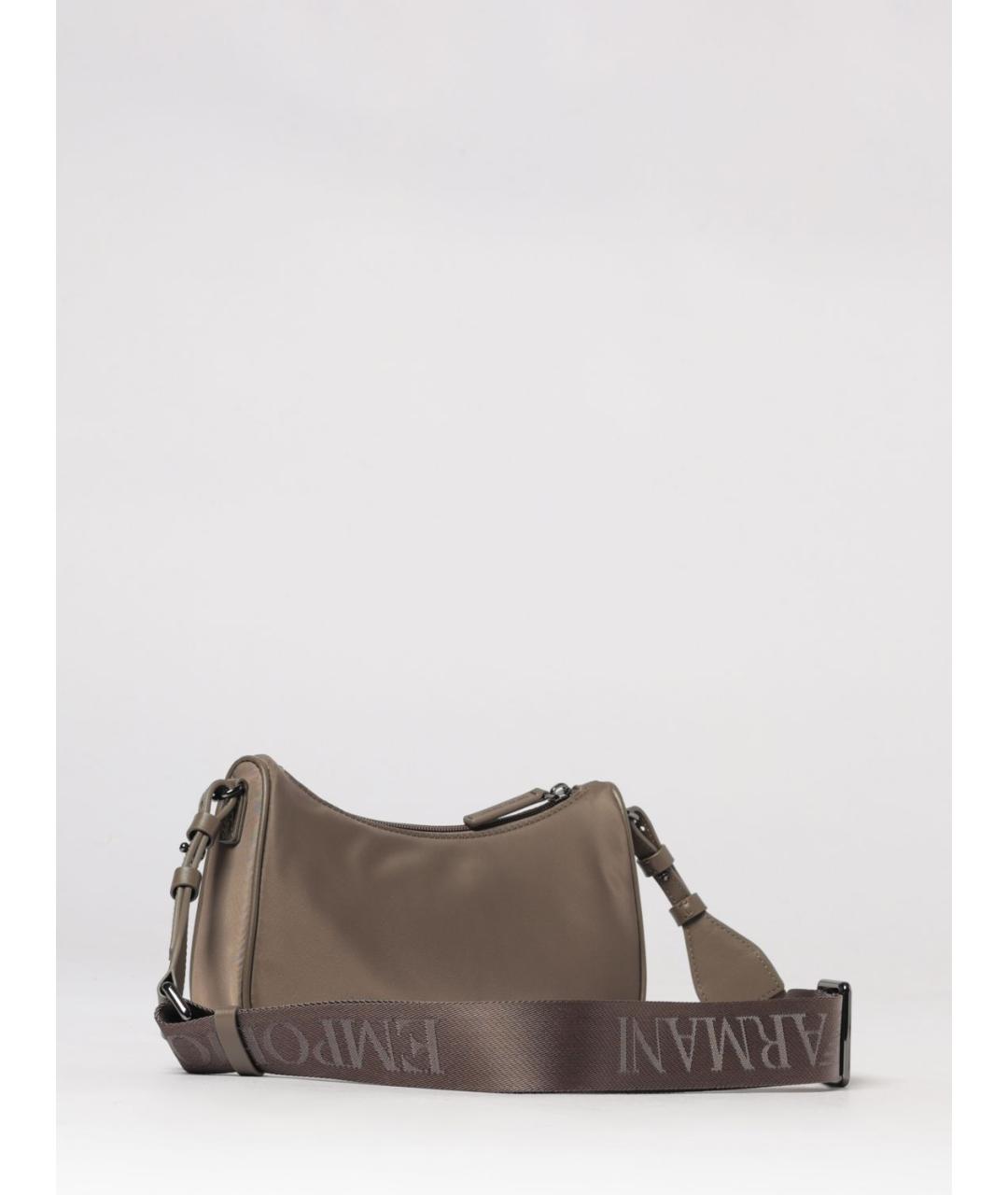 EMPORIO ARMANI Бежевая тканевая сумка на плечо, фото 2