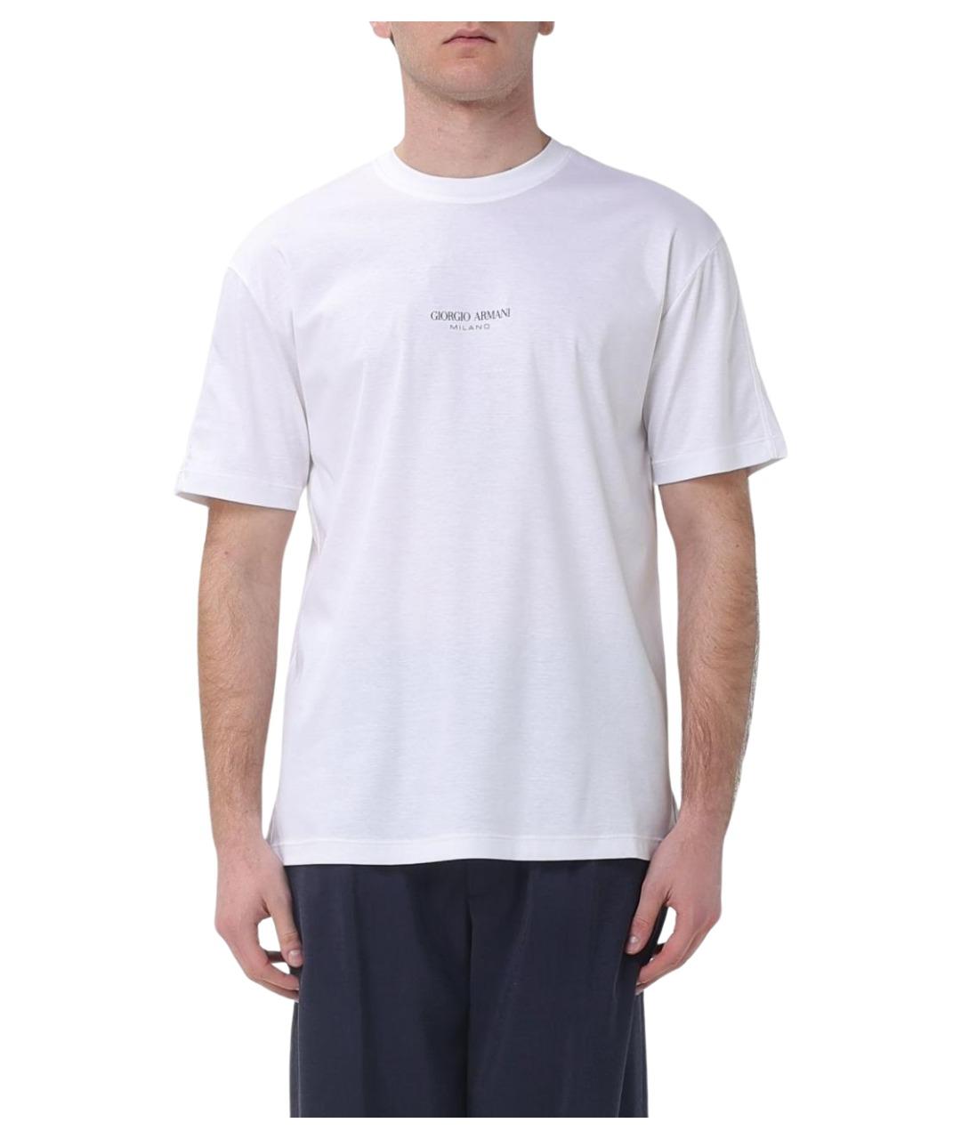 GIORGIO ARMANI Белая хлопковая футболка, фото 1