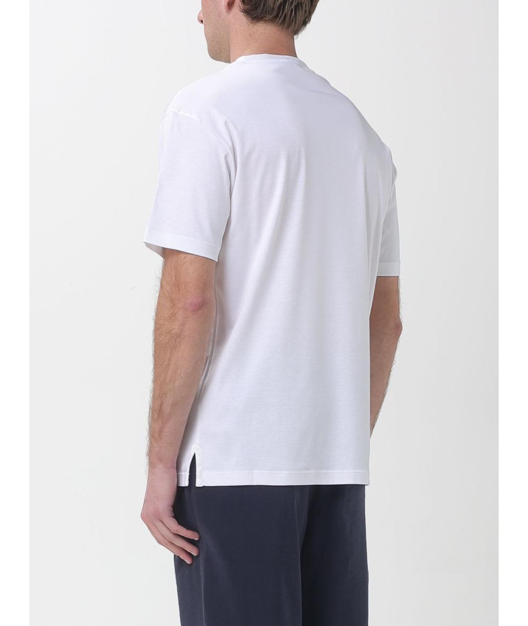 GIORGIO ARMANI Белая хлопковая футболка, фото 3