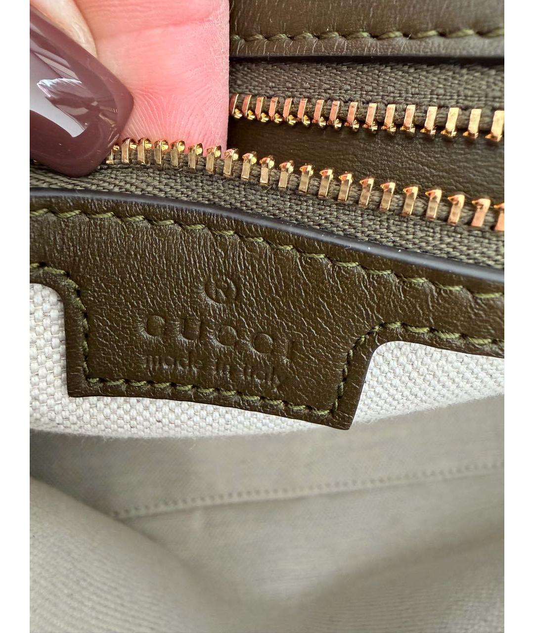 GUCCI Зеленая кожаная сумка через плечо, фото 6