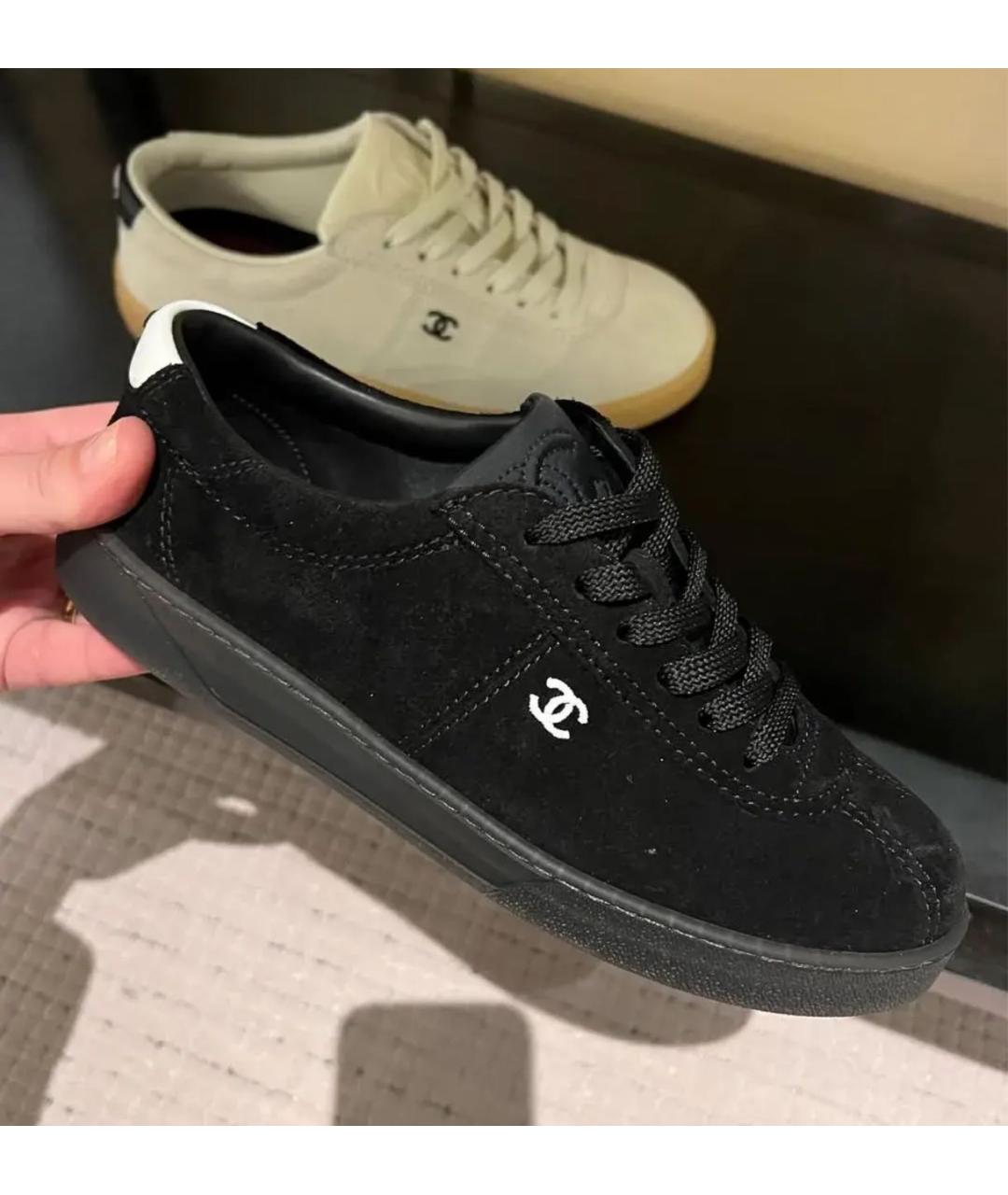 CHANEL Черные замшевые кеды, фото 3