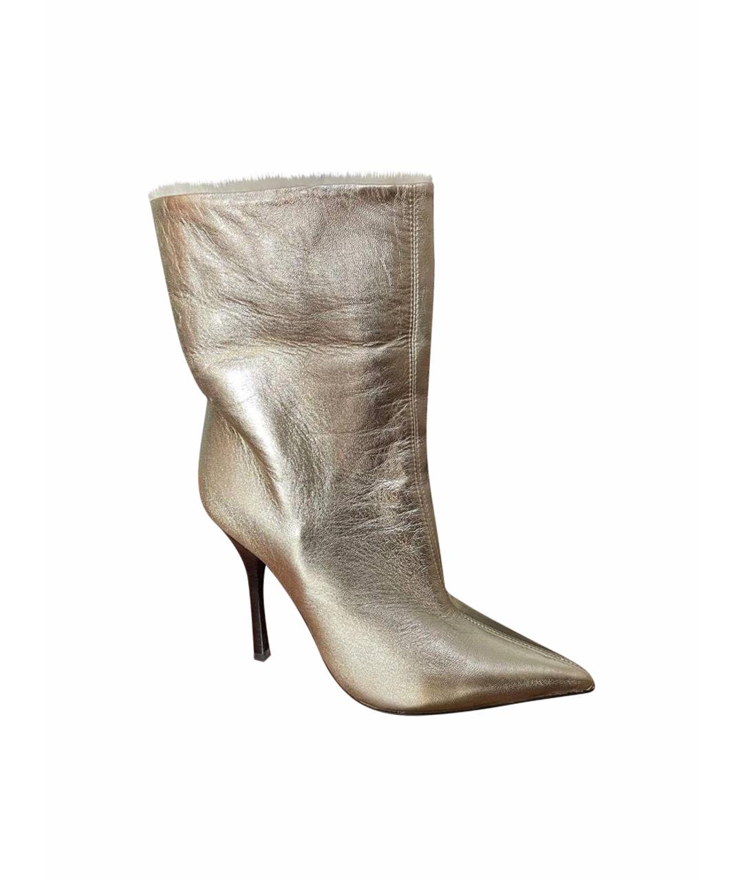 GIUSEPPE ZANOTTI DESIGN Золотые кожаные полусапоги, фото 1