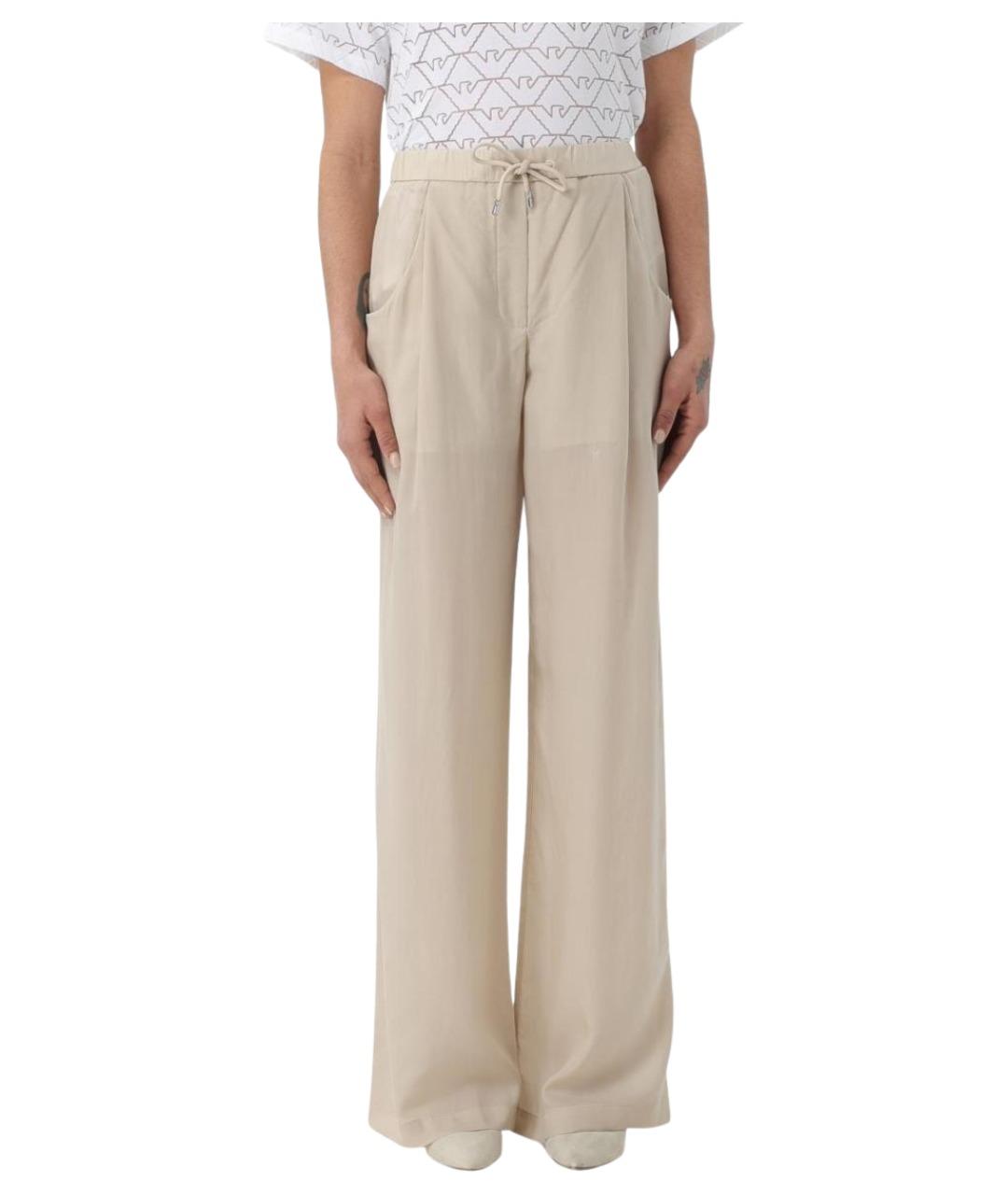 EMPORIO ARMANI Бежевые прямые брюки, фото 1