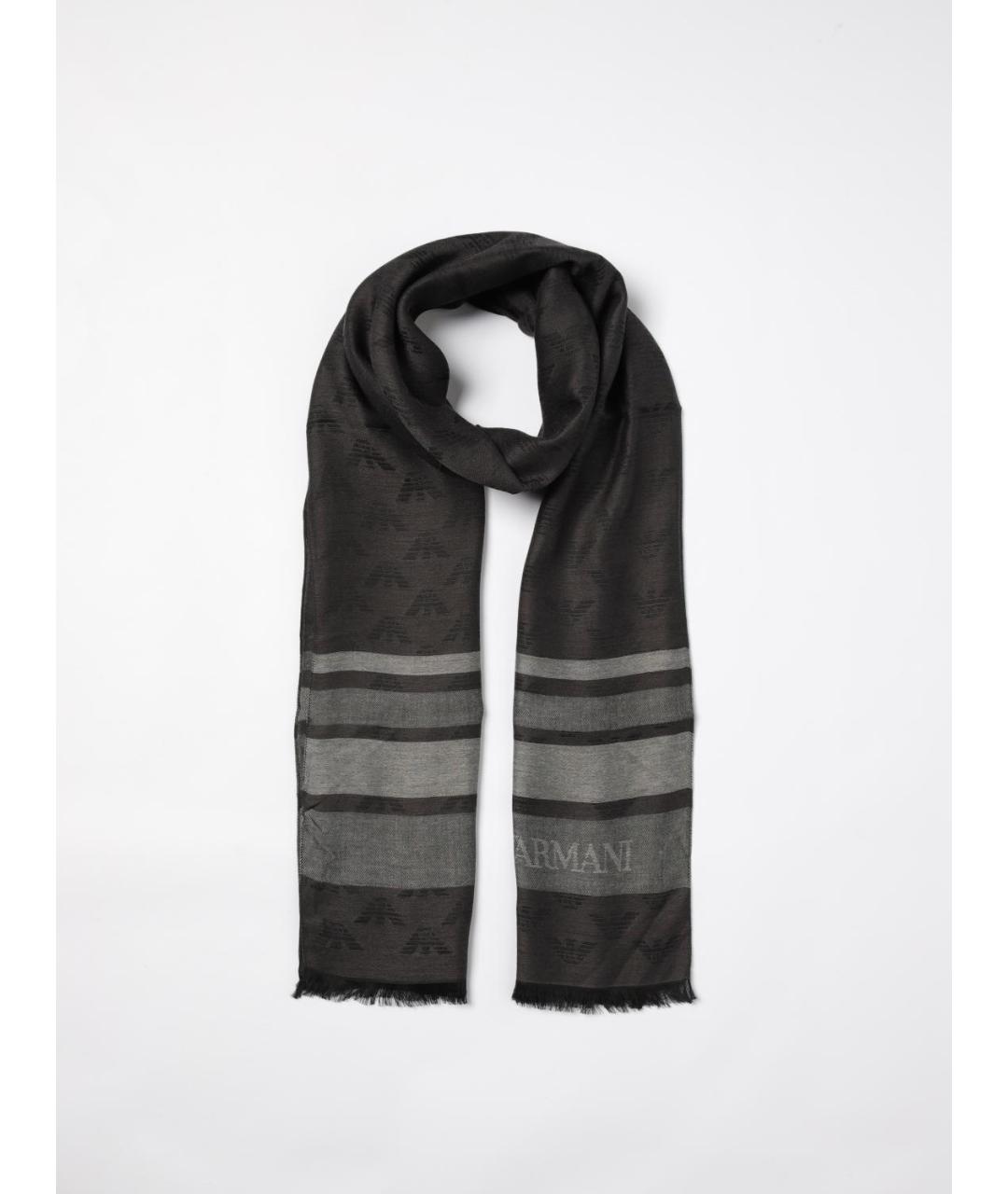 EMPORIO ARMANI Антрацитовый шарф, фото 2