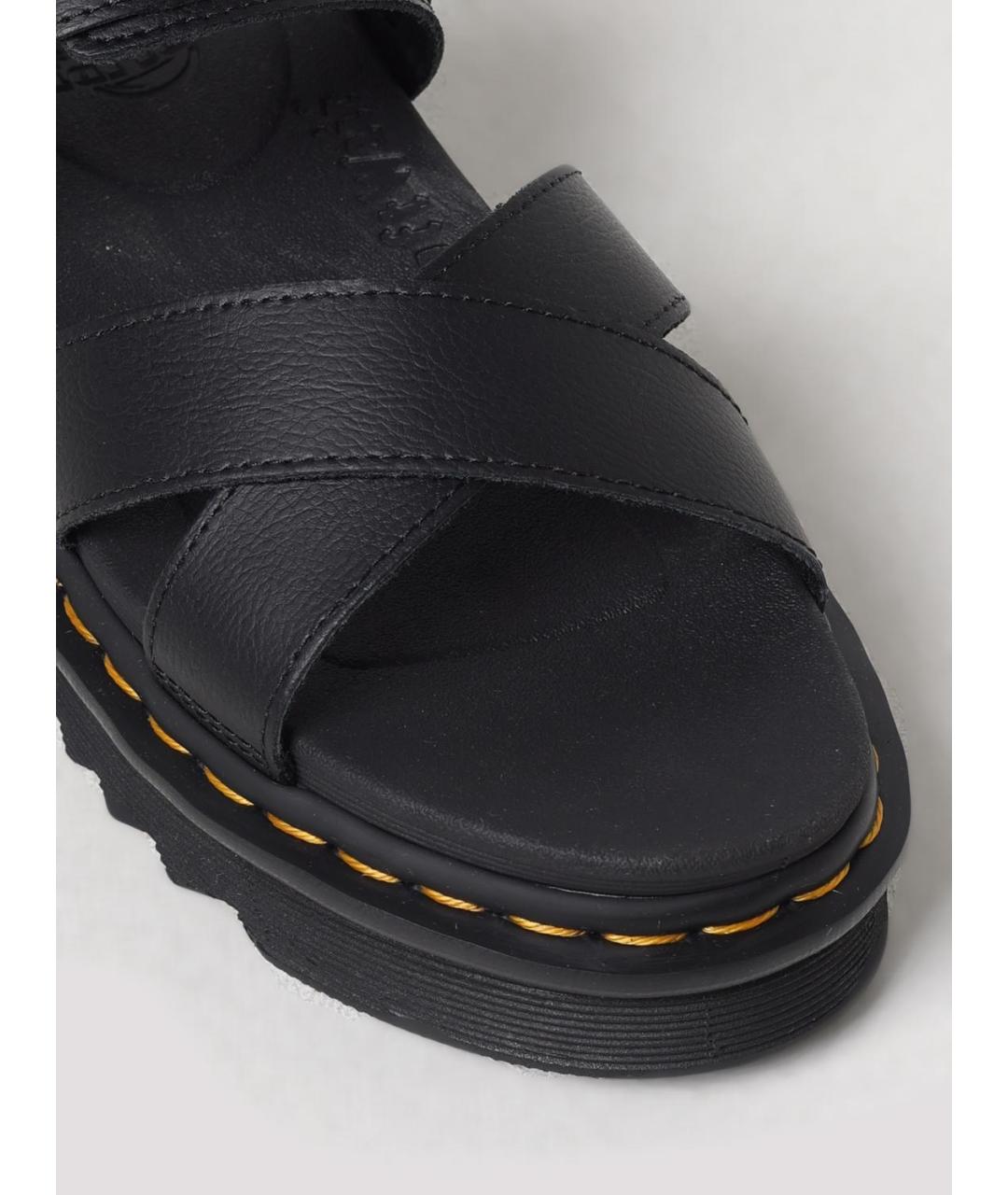 DR. MARTENS Черные кожаные босоножки, фото 4