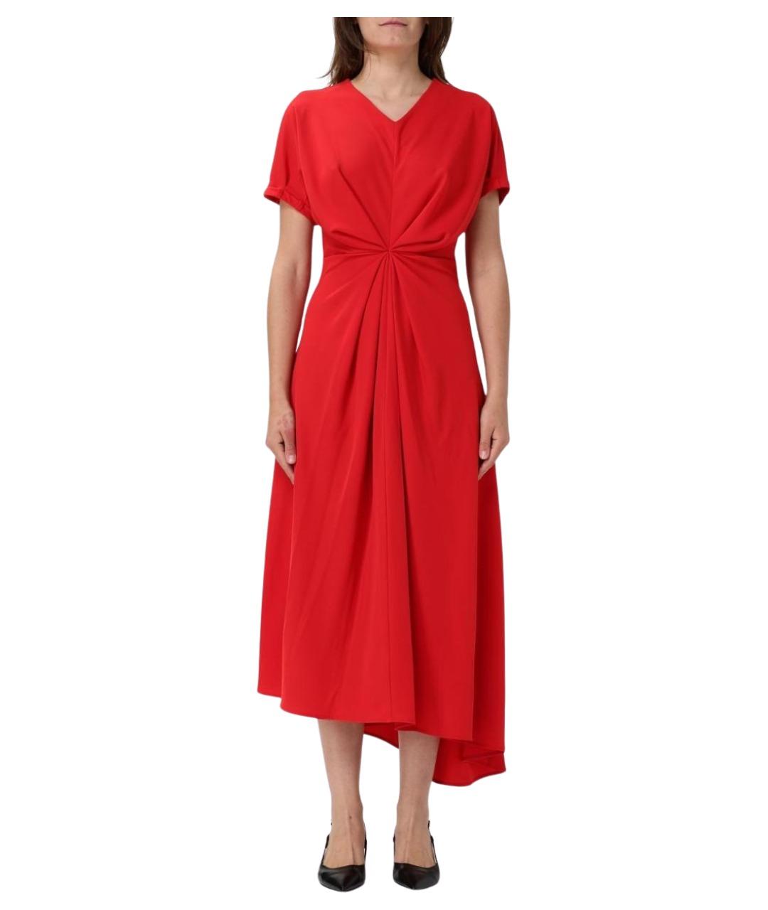 MEIMEIJ Красное полиэстеровое повседневное платье, фото 1