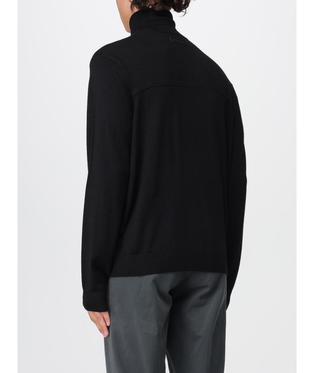 ARMANI EXCHANGE Черный шерстяной джемпер / свитер, фото 2
