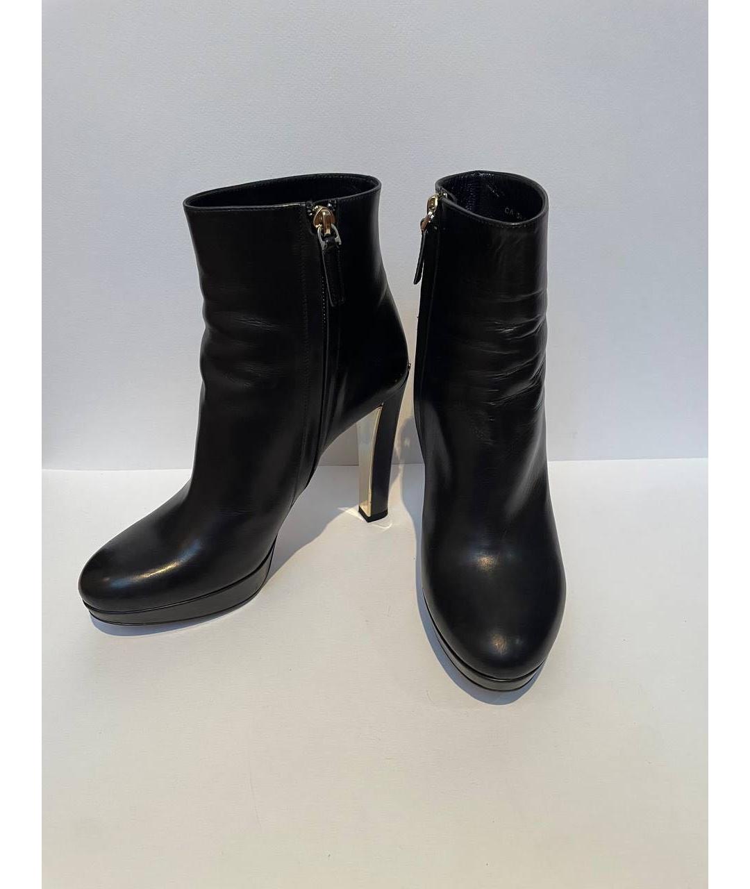 CHRISTIAN DIOR Черные кожаные ботильоны, фото 2