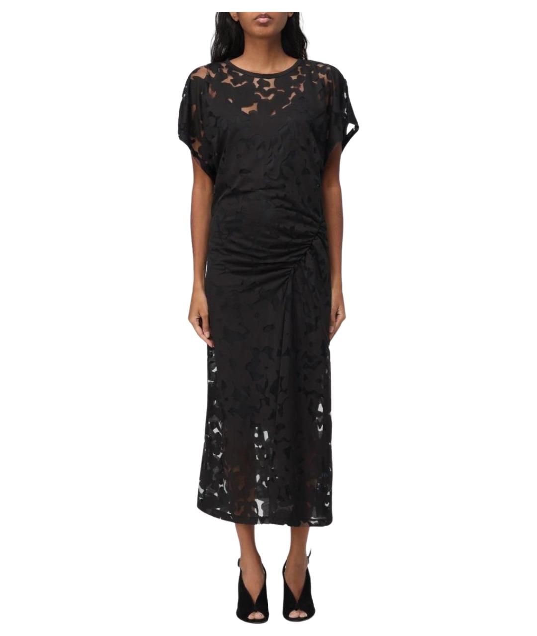 HUGO BOSS Черное вискозное повседневное платье, фото 1