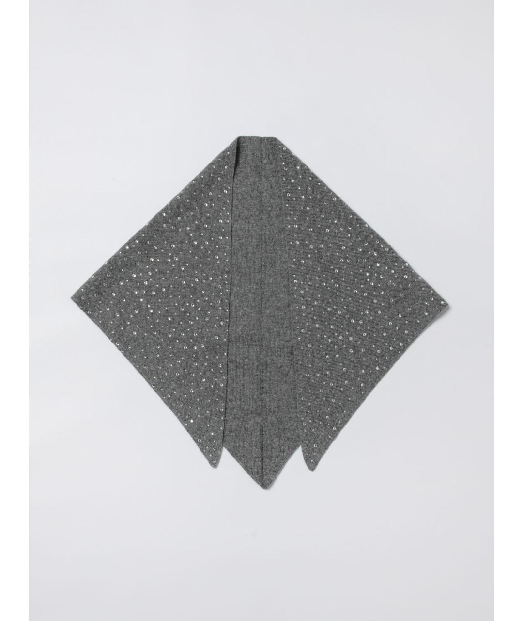 PINKO Серебрянный шерстяной шарф, фото 2