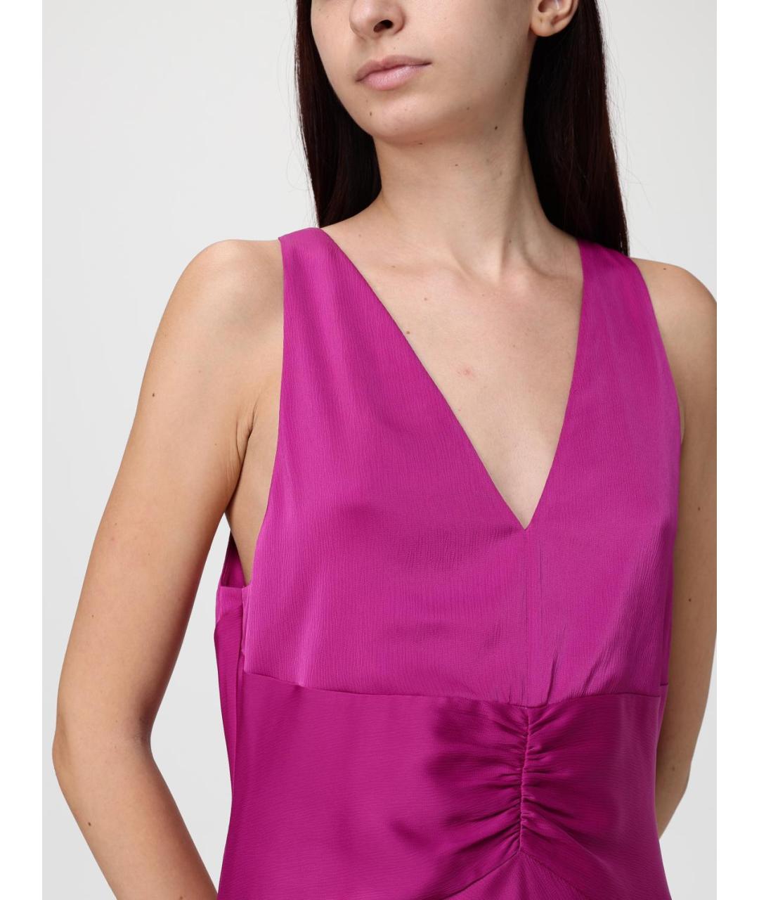 HUGO BOSS Фуксия полиэстеровое повседневное платье, фото 3