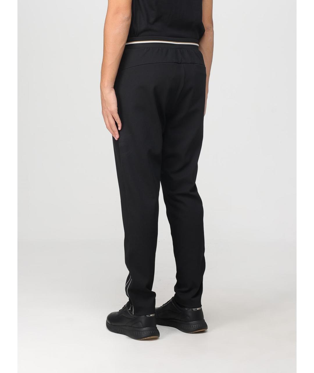 HUGO BOSS Черные полиэстеровые повседневные брюки, фото 2
