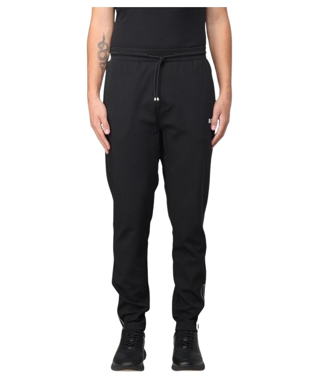 HUGO BOSS Черные полиэстеровые повседневные брюки, фото 1