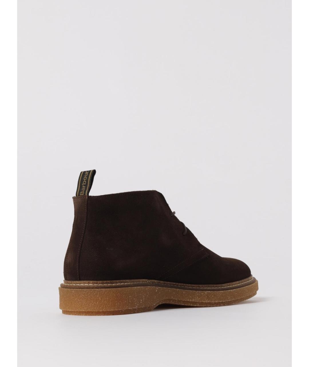 BARBOUR Коричневые замшевые высокие ботинки, фото 3