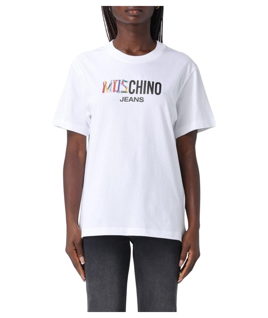 MOSCHINO JEANS Белая хлопковая футболка, фото 1