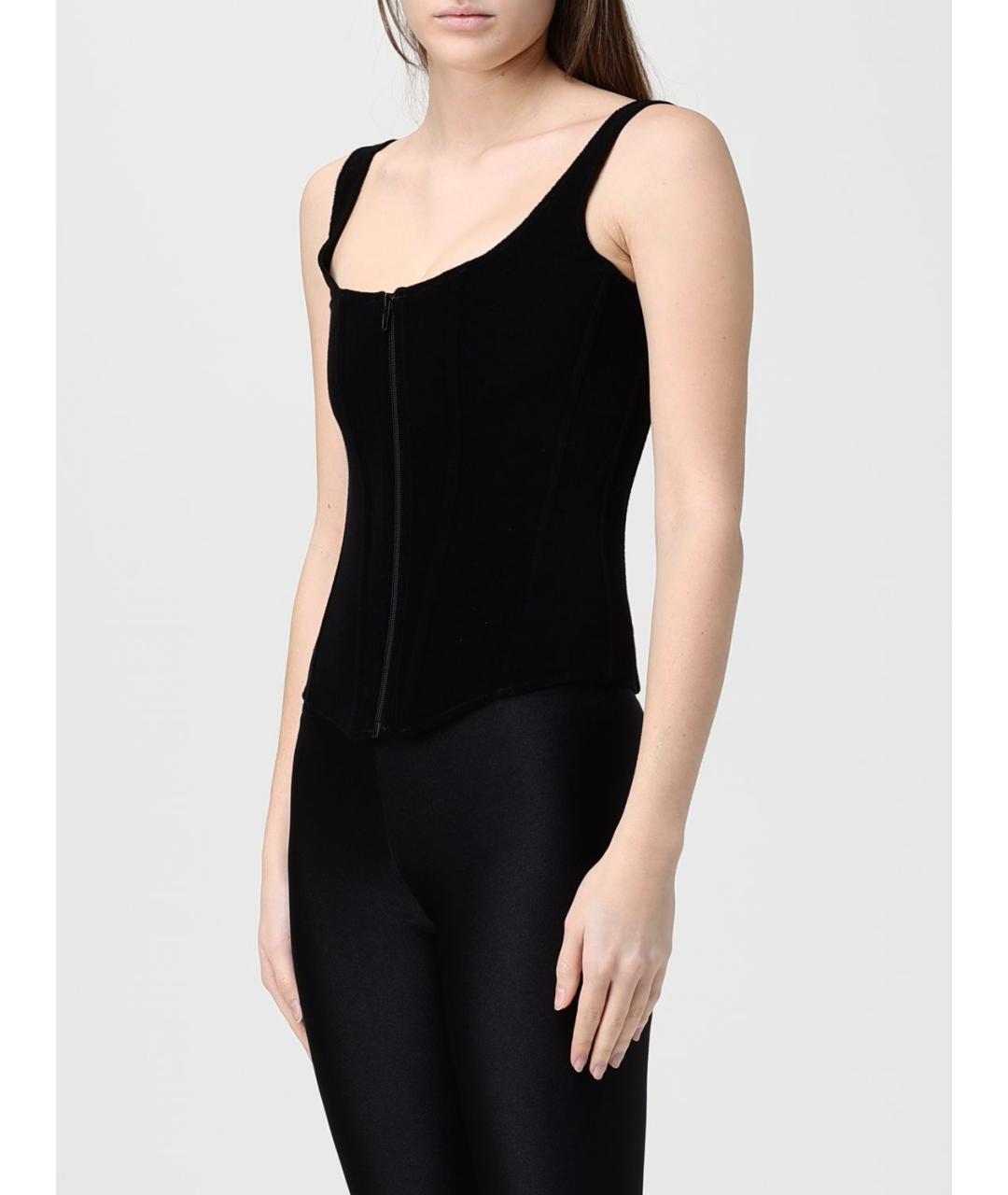 BALENCIAGA Черная хлопковая майка, фото 4