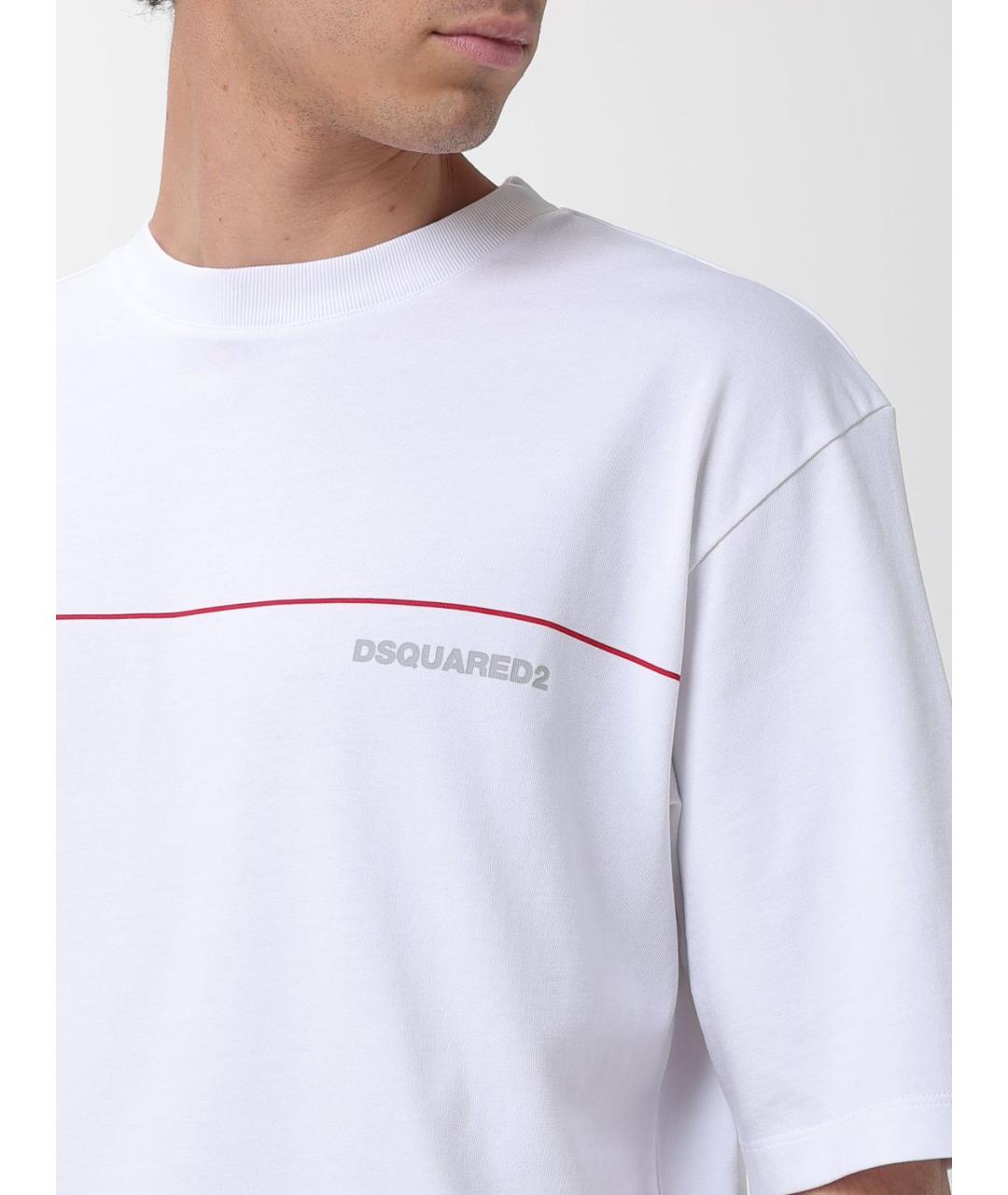 DSQUARED2 Белая хлопковая футболка, фото 3