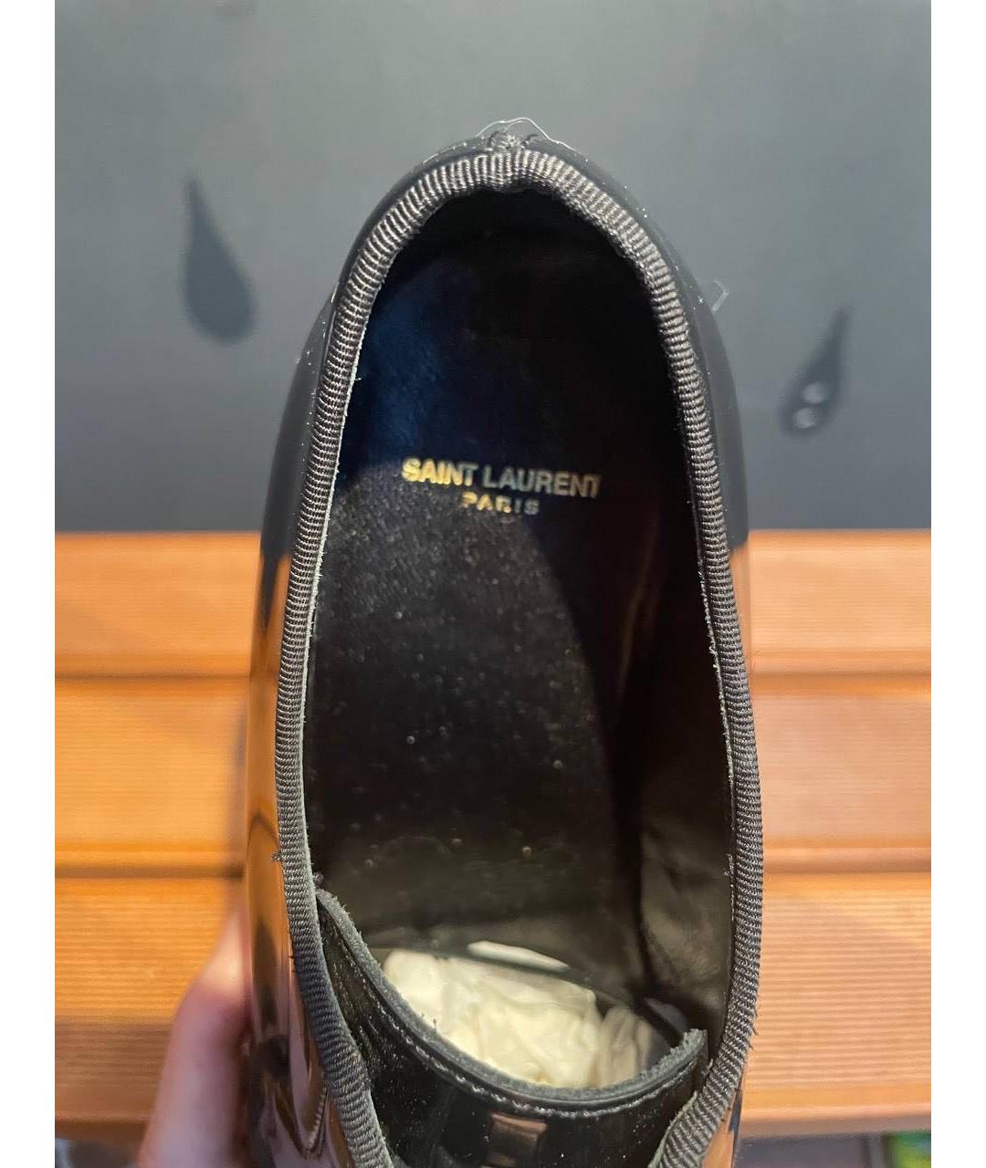 SAINT LAURENT Черные брогги и оксфорды из лакированной кожи, фото 4